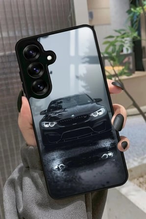 Samsung Galaxy S24 Fe Uyumlu Araba Tasarımlı Parlak Silikon Kılıf