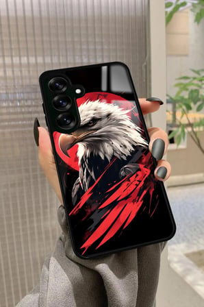 Samsung Galaxy S24 Fe Uyumlu Kartal Tasarımlı Parlak Silikon Kılıf