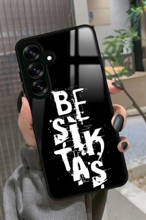 Samsung Galaxy S24 Fe Uyumlu Beşiktaş Yazılı Parlak Silikon Kılıf