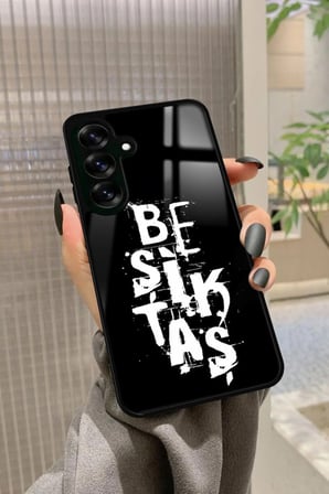 Samsung Galaxy S24 Fe Uyumlu Beşiktaş Yazılı Parlak Silikon Kılıf