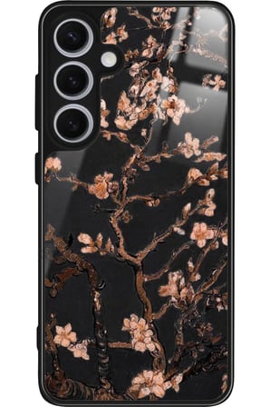 Samsung Galaxy S24 Uyumlu Van Gogh Siyah Ağaç Tablo Tasarımlı Parlak Silikon Kılıf