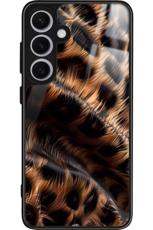 Samsung Galaxy S24 Uyumlu Kahverengi Leopar Tasarımlı Parlak Silikon Kılıf