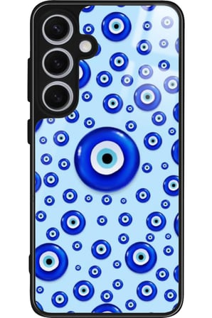 Samsung Galaxy S24 Uyumlu Nazar Boncuğu Tasarımlı Parlak Silikon Kılıf