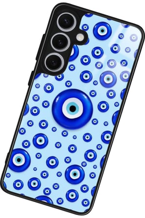 Samsung Galaxy S24 Uyumlu Nazar Boncuğu Tasarımlı Parlak Silikon Kılıf
