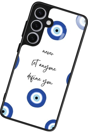 Samsung Galaxy S24 Uyumlu Motivasyonlu Nazar Boncuğu Tasarımlı Parlak Silikon Kılıf