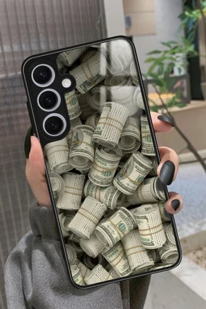 Samsung Galaxy S24 Uyumlu Money Tasarımlı Parlak Silikon Kılıf