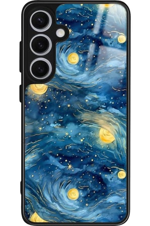 Samsung Galaxy S24 Uyumlu Van Gogh Tasarımlı Parlak Silikon Kılıf