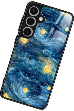 Samsung Galaxy S24 Uyumlu Van Gogh Tasarımlı Parlak Silikon Kılıf