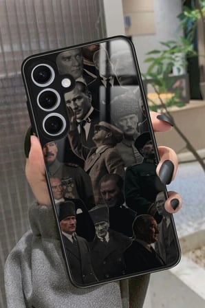 Samsung Galaxy S24 Uyumlu Atatürk Poster Tasarımlı Parlak Silikon Kılıf