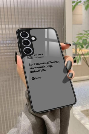 Samsung Galaxy S24 Uyumlu Şarkı Sözü Tasarımlı Parlak Silikon Kılıf
