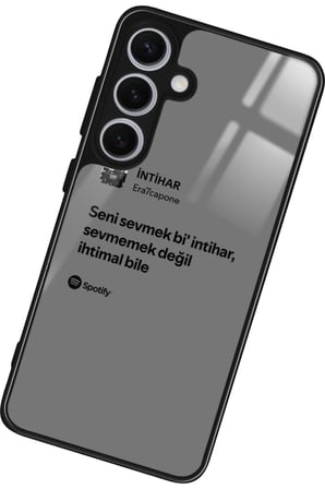 Samsung Galaxy S24 Uyumlu Şarkı Sözü Tasarımlı Parlak Silikon Kılıf