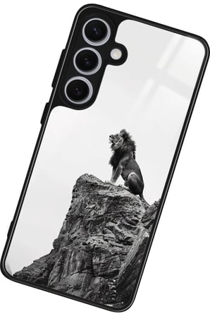 Samsung Galaxy S24 Uyumlu Aslan Tasarımlı Parlak Silikon Kılıf