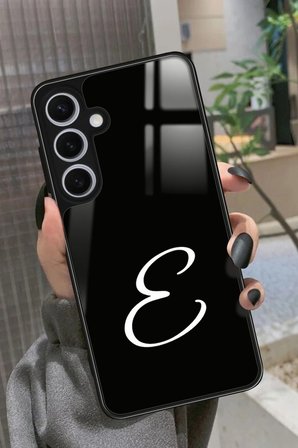 Samsung Galaxy S24 Uyumlu E Harfi Yazılı Parlak Silikon Kılıf