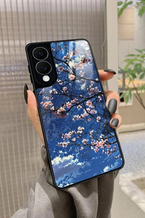 Samsung Galaxy S25 Edge Uyumlu Van Gogh Mavi Ağaç Tablo Tasarımlı Parlak Silikon Kılıf