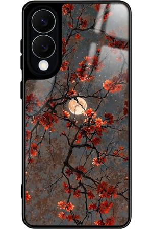 Samsung Galaxy S25 Edge Uyumlu Van Gogh Kırmızı Ağaç Tablo Tasarımlı Parlak Silikon Kılıf