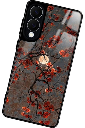 Samsung Galaxy S25 Edge Uyumlu Van Gogh Kırmızı Ağaç Tablo Tasarımlı Parlak Silikon Kılıf