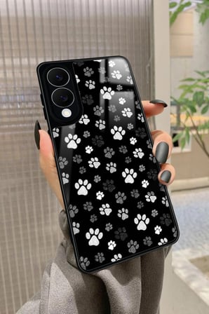 Samsung Galaxy S25 Edge Uyumlu Siyah-Beyaz Kedi Patisi Tasarımlı Parlak Silikon Kılıf
