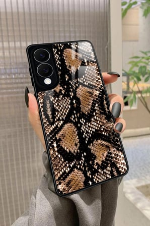 Samsung Galaxy S25 Edge Uyumlu Yılan Derisi Tasarımlı Parlak Silikon Kılıf