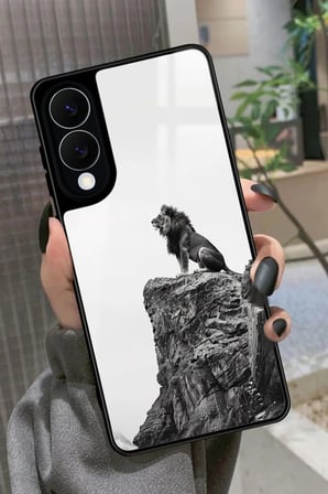 Samsung Galaxy S25 Edge Uyumlu Aslan Tasarımlı Parlak Silikon Kılıf