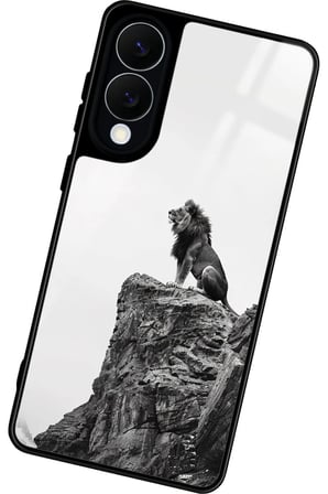 Samsung Galaxy S25 Edge Uyumlu Aslan Tasarımlı Parlak Silikon Kılıf