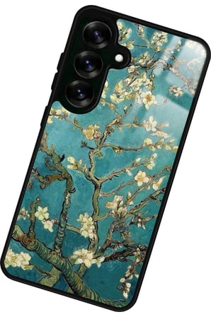 Samsung Galaxy S25 Plus Uyumlu Van Gogh Yeşil Ağaç Tablo Tasarımlı Parlak Silikon Kılıf