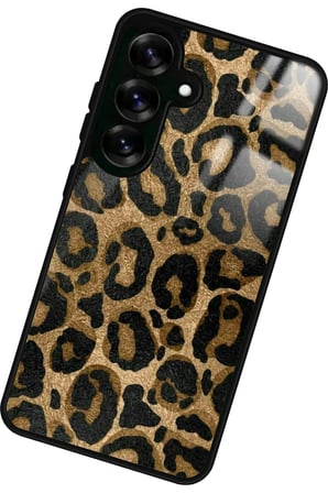 Samsung Galaxy S25 Plus Uyumlu Kahverengi Leopar Tasarımlı Parlak Silikon Kılıf