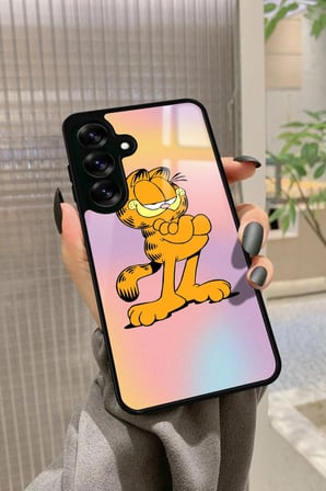 Samsung Galaxy S25 Plus Uyumlu Garfield Tasarımlı Parlak Silikon Kılıf