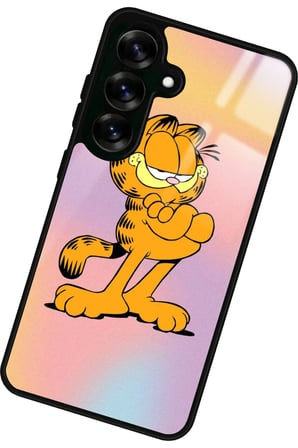 Samsung Galaxy S25 Plus Uyumlu Garfield Tasarımlı Parlak Silikon Kılıf