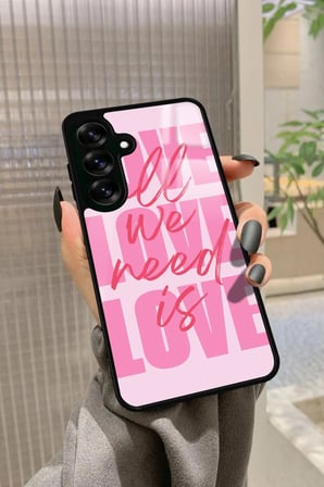 Samsung Galaxy S25 Plus Uyumlu Love Yazılı Parlak Silikon Kılıf