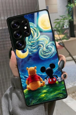Samsung Galaxy S25 Ultra Uyumlu Mıckey Donald Tasarımlı Parlak Silikon Kılıf