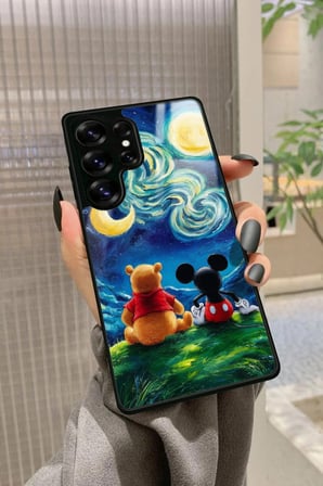 Samsung Galaxy S25 Ultra Uyumlu Mıckey Donald Tasarımlı Parlak Silikon Kılıf