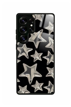 Samsung Galaxy S25 Ultra Uyumlu Yıldız Tasarımlı Parlak Silikon Kılıf
