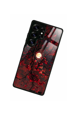 Samsung Galaxy S25 Ultra Uyumlu Kırmızı Manzara Tasarımlı Parlak Silikon Kılıf