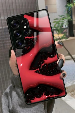 Samsung Galaxy S25 Ultra Uyumlu Dudak Tasarımlı Parlak Silikon Kılıf