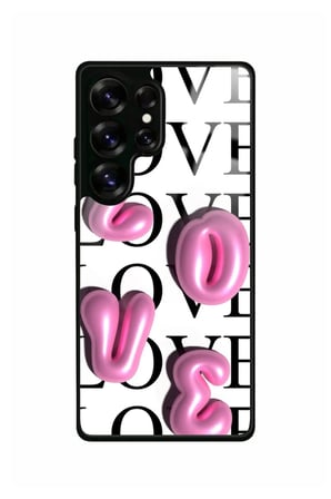 Samsung Galaxy S25 Ultra Uyumlu Love Yazılı Parlak Silikon Kılıf