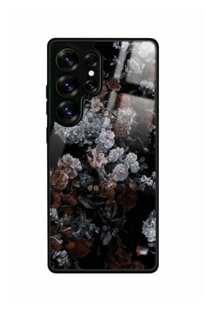 Samsung Galaxy S25 Ultra Uyumlu Beyaz Çiçek Tasarımlı Parlak Silikon Kılıf