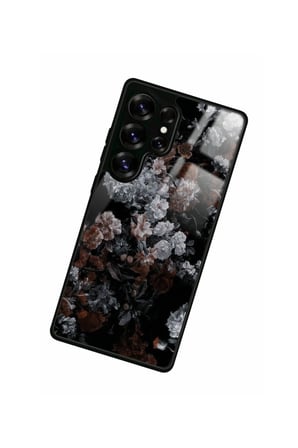 Samsung Galaxy S25 Ultra Uyumlu Beyaz Çiçek Tasarımlı Parlak Silikon Kılıf