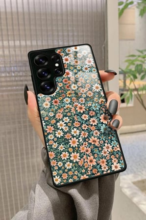 Samsung Galaxy S25 Ultra Uyumlu Karışık Çiçek Tasarımlı Parlak Silikon Kılıf