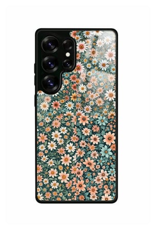 Samsung Galaxy S25 Ultra Uyumlu Karışık Çiçek Tasarımlı Parlak Silikon Kılıf