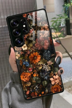 Samsung Galaxy S25 Ultra Uyumlu Karışık Çiçek Tasarımlı Parlak Silikon Kılıf