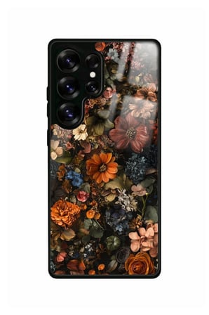 Samsung Galaxy S25 Ultra Uyumlu Karışık Çiçek Tasarımlı Parlak Silikon Kılıf