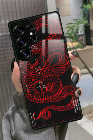 Samsung Galaxy S25 Ultra Uyumlu Dragon Tasarımlı Parlak Silikon Kılıf