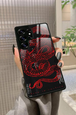 Samsung Galaxy S25 Ultra Uyumlu Dragon Tasarımlı Parlak Silikon Kılıf