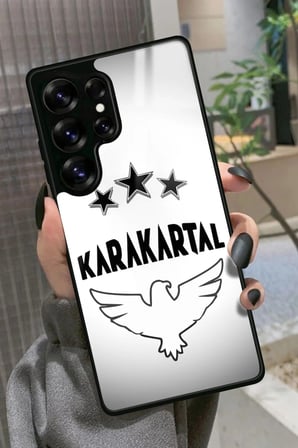 Samsung Galaxy S25 Ultra Uyumlu Karakartal Tasarımlı Parlak Silikon Kılıf