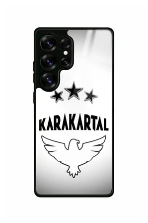 Samsung Galaxy S25 Ultra Uyumlu Karakartal Tasarımlı Parlak Silikon Kılıf