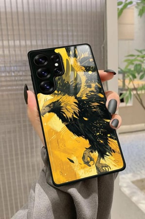 Samsung Galaxy S25 Ultra Uyumlu Kartal Tasarımlı Parlak Silikon Kılıf