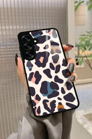 Samsung Galaxy S25 Uyumlu Karışık Renkli Leopar Tasarımlı Parlak Silikon Kılıf