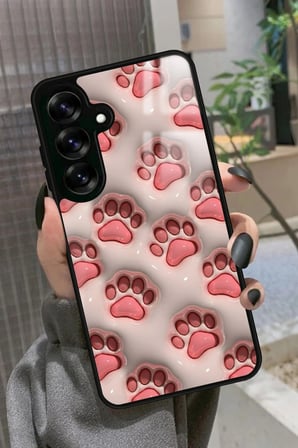 Samsung Galaxy S25 Uyumlu Pembe Kedi Patisi Tasarımlı Parlak Silikon Kılıf