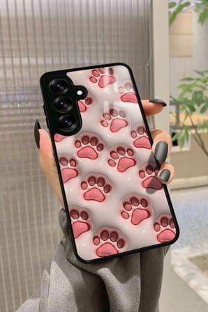 Samsung Galaxy S25 Uyumlu Pembe Kedi Patisi Tasarımlı Parlak Silikon Kılıf