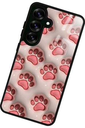 Samsung Galaxy S25 Uyumlu Pembe Kedi Patisi Tasarımlı Parlak Silikon Kılıf